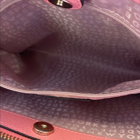 Kate Spade Coral Pink Evangeline Satchel with Structured Elegance - Picture 4 of 16
